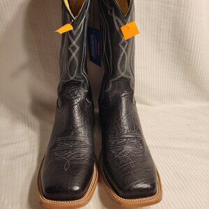 New Tony Lama Boots Square Toe Western Men's Style 3000 Size 10.5EE Black